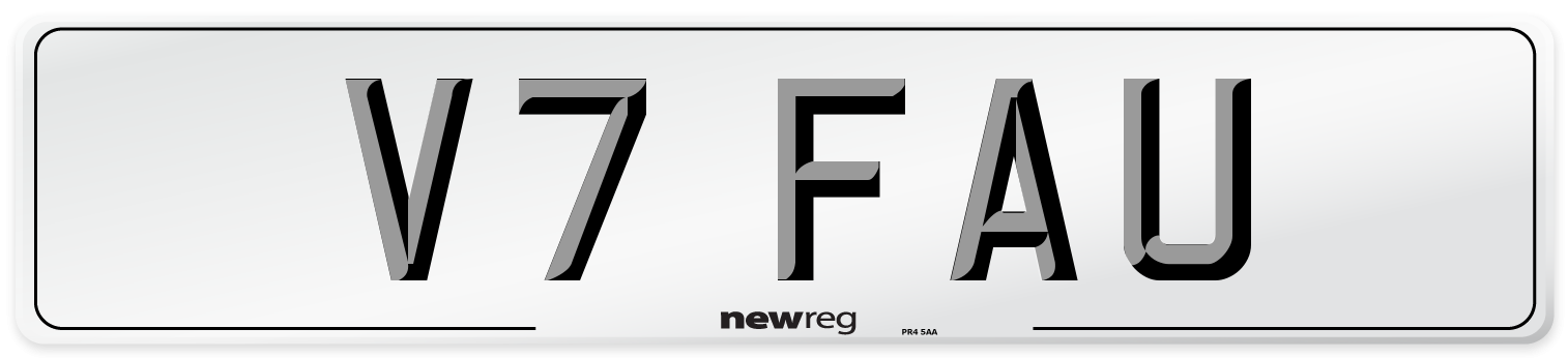 V7 FAU Number Plate from New Reg